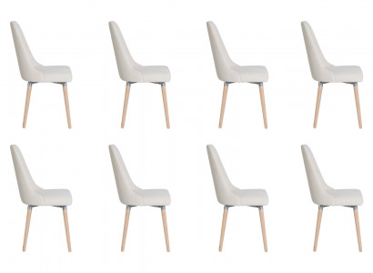 8x Chaises de siège rembourrées design Voir ensemble de chaises de fauteuil de salon de club